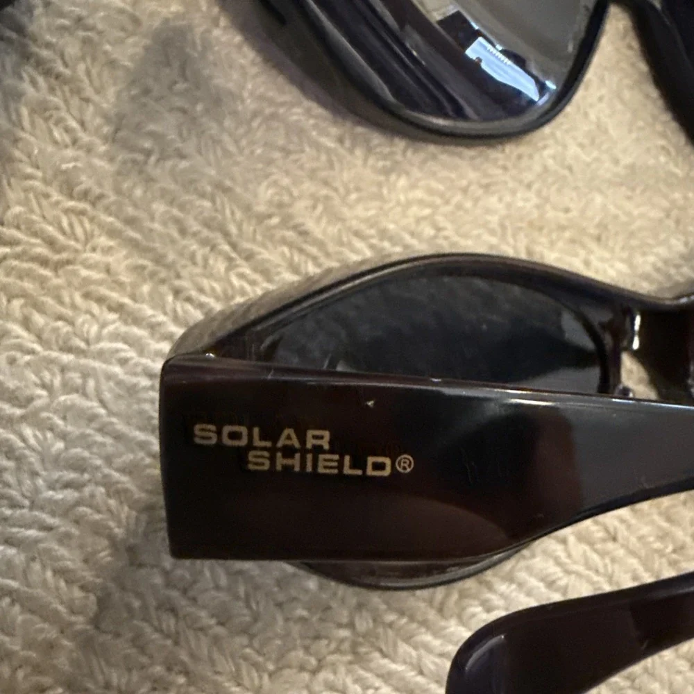 Sunglasses Lot 8 SOLAR SHIELDS BLACK WRAP EYE PROTECTION-All 8 pairs included